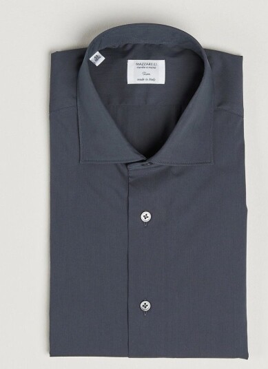 Mazzarelli Soft Cotton Popeline Shirt Grey Mazzarelli Soft Cotton Popeline Shirt Grey