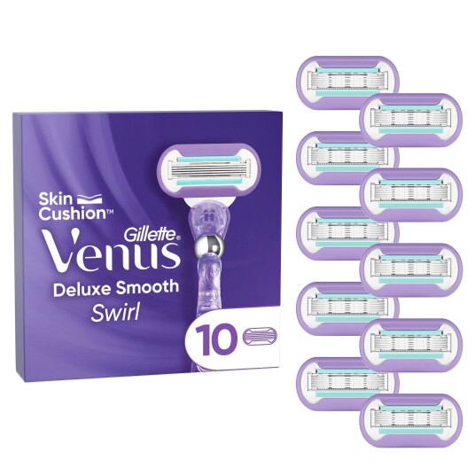 Gillette Venus Deluxe Smooth Swirl Skin Cushion Razor Blades 10pc