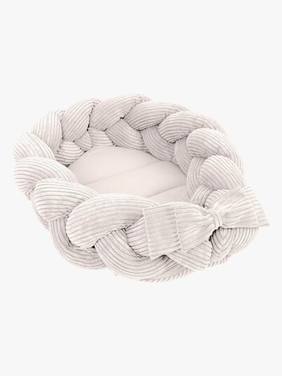 Meowbaby Aesthetic Babynest Med Flettet Beskyttelse Ecru Meowbaby Aesthetic Babynest Med Flettet Beskyttelse Ecru