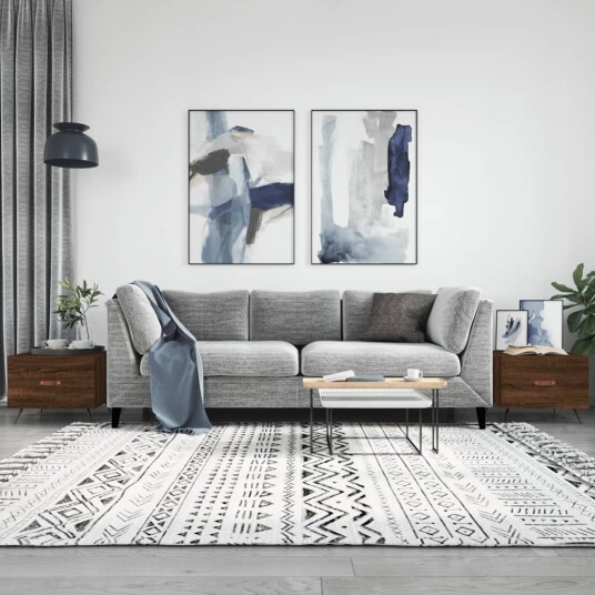  Salongbord 2 stk brun eik 50x50x40 cm konstruert tre 8720845428082