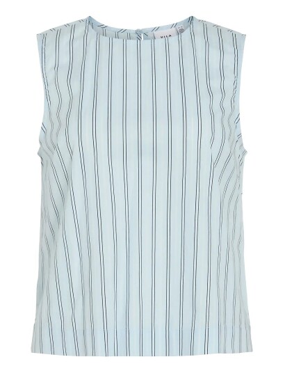 Vila Vivalencia O Neck S/L Short Top/2 Blue 34