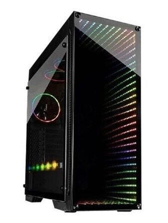 Inter-Tech X-908 Infini2 Full Tower Kabinett med Herdet Glass Svart