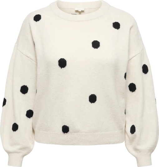 ONLY Carmakoma Carrica Ls Detail O Neck Knt   Cream   42 44
