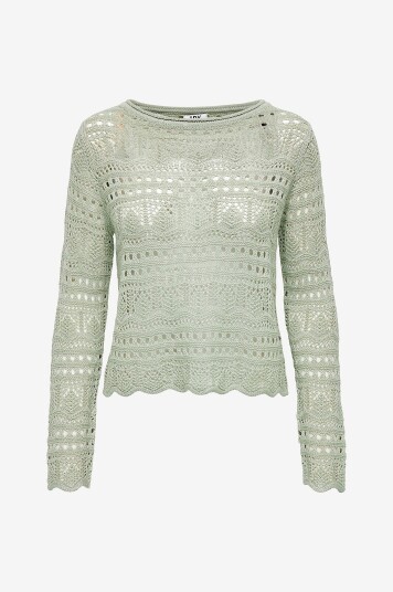 JDY - Genser jdySun Lay L/S Boatneck Pullover - Grå
