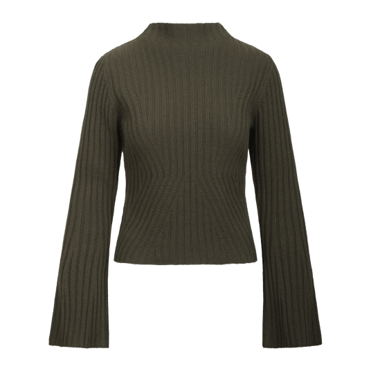 Dakota Sweater Dark Olive XS Merino rib sweater