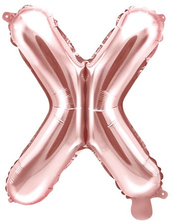 Bokstaven X Rosegullfarget 35 cm Liten Folieballong