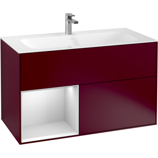 VILLEROY & BOCH FINION SERVANTSKAP 100 PEON MATT LAKK EMOTION-LYS, VENSTRESTILT HVITMATT HYLLE