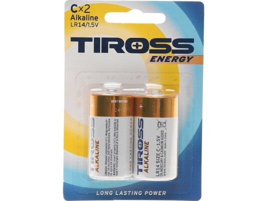Tiross LR14/C alkalisk batteri 2 stk Tiross LR14/C alkalisk batteri 2 stk