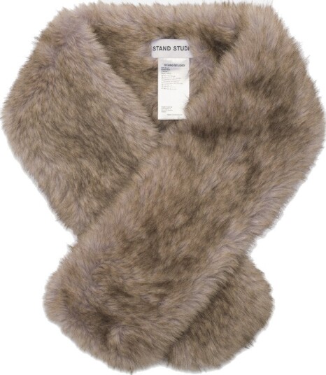Stand Studio Lone faux fur fox scarf OS hvit dame