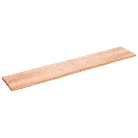 vidaXL Vegghylle lysebrun 220x40x4 cm behandlet heltre eik