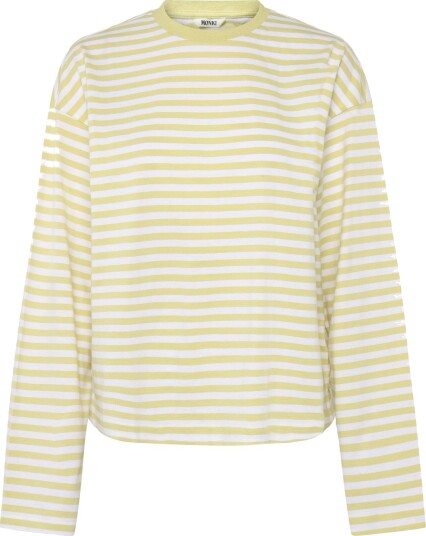 Monki Long Sleeved Cotton T Shirt Yellow L