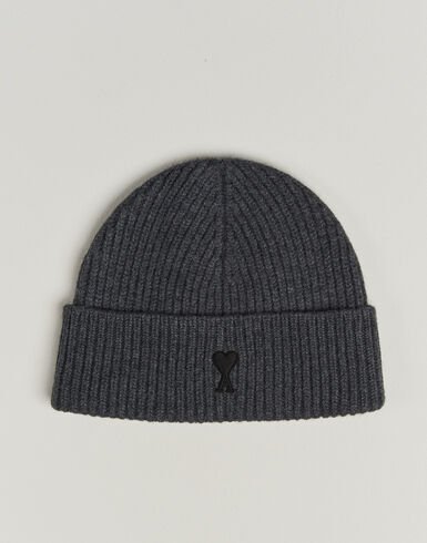 Amì AMI Heart Logo Beanie Dark Grey
