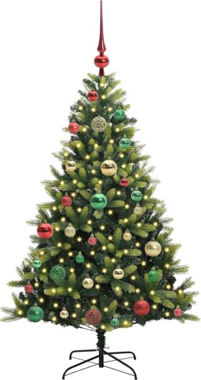  Kunstig Hengt Julegran med 150 LED lys grønn 120 cm PVC og PE