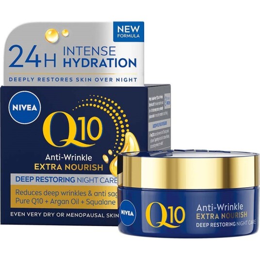 NIVEA Q10 Nattkrem for Tørr Hud - Ekstra Næring 50 ml NIVEA Q10 Nattkrem for Tørr Hud - Ekstra Næring 50 ml
