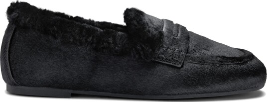 Laura Bellariva Ballerina penny loafer with fur 36 sort dame