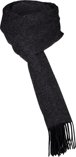 Lindbergh Herringbone Wool Scarf - BLACK - One Size