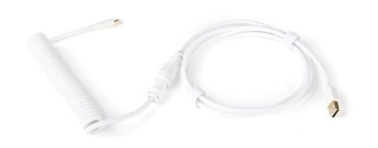 DUTZO Coiled Aviator Micro-USB B cable - White - Upgrade Accessories - Hvit