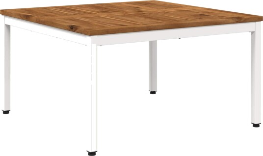 vidaXL Kaffebord Naturlig og Hvit 80 x 80,5 x 45 cm Solid akasietre