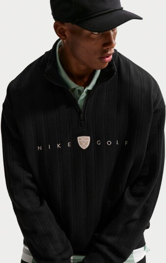 Nike M Fairway Fresh 1/2 Zip Golfgenser herre Black Limestone Medium