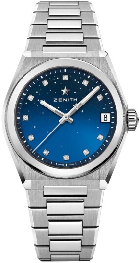 Zenith Dameklokke 03.9200.670 01.MI001 Defy Midnight Blå/Stål Ø36
