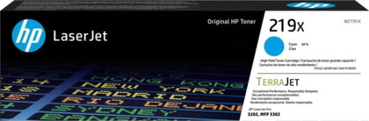 HP Toner 219X / W2191X Cyan Høykapasitet (2.500 sider) Original