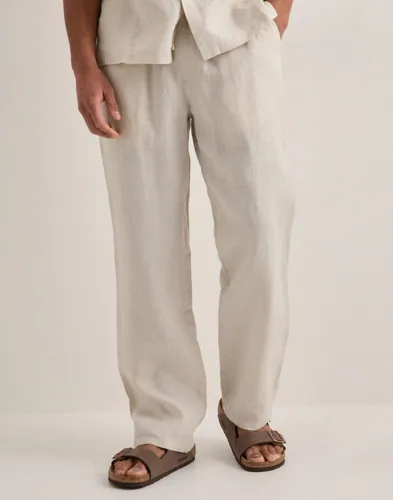 Que Sera Sera Louis Reg Linen Pants Linbukser Beige