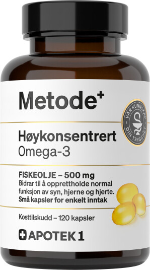 Metode Høykonsentrert omega-3 500 mg kapsler 120 stk