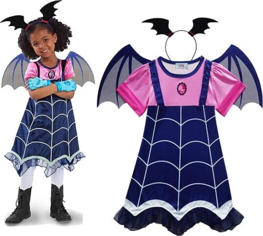Halloween Vampyrkostyme til Jente med Flaggermusvinger og Hodeplagg