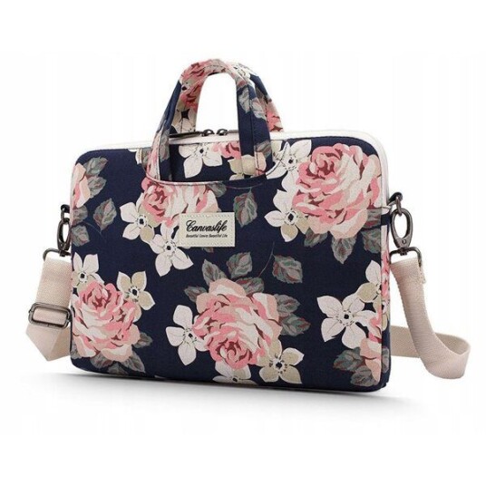 Canvaslife Briefcase Veske Til MacBook / PC 15-16" - Navy Rose