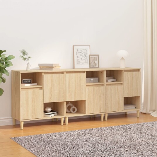 vidaXL Skjenker 3 stk sonoma eik 60x35x70 cm konstruert tre vidaXL Skjenker 3 stk sonoma eik 60x35x70 cm konstruert tre