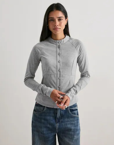 Nelly Grå Soft Raglan LS Cardigan
