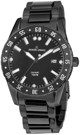 Jacques Lemans Herreklokke 42 10D Liverpool Grå/Keramik Ø42 mm