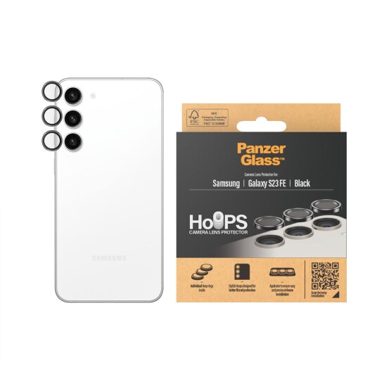 PanzerGlass Hoops Kamerabeskyttelse for Samsung Galaxy S23 FE - Gjennomsiktig/Svart