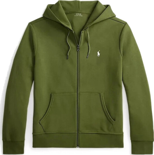 Polo Ralph Lauren Double Knit Full Zip Hoodie   Khaki green   S