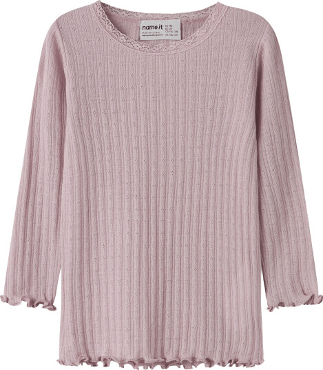 name it Nmfwossa Wo/Si Rib Ls Top - Purple - 92