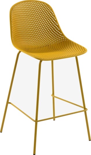 Kave Home Barstol Quinby sittehøyde 65 cm 4 pk Gul Kave Home Barstol Quinby sittehøyde 65 cm 4 pk Gul