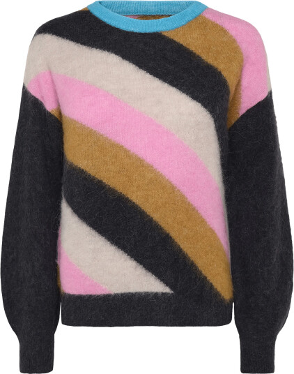 Nümph Nusuri Multi Stripe Pullover - Black - XL