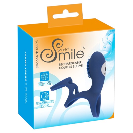 Sweet Smile: Rechargeable Couples Sleeve, blå