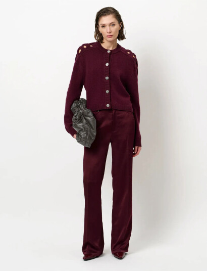 Dante6 Dante6-Jules Creased Satin Pants - Burgundy - 42