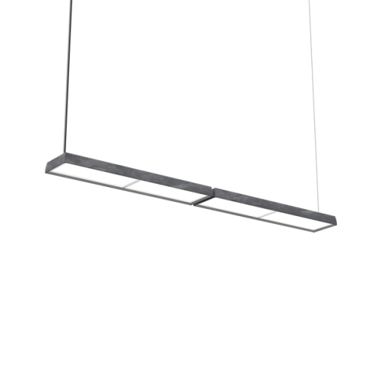 Louis Poulsen LP Slim Taklampe Dobbel 3000K & Dali Mørk Rå Aluminium