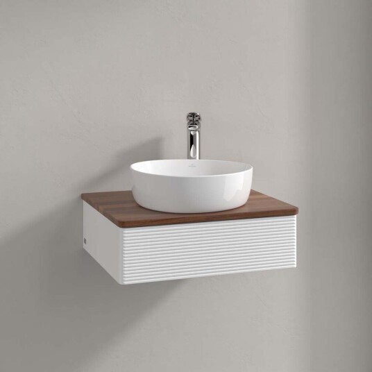 Villeroy & Boch Antao Servantskap med 1 skuff 60x50x19 cm m/lys Hvit Matt/Valnøtt