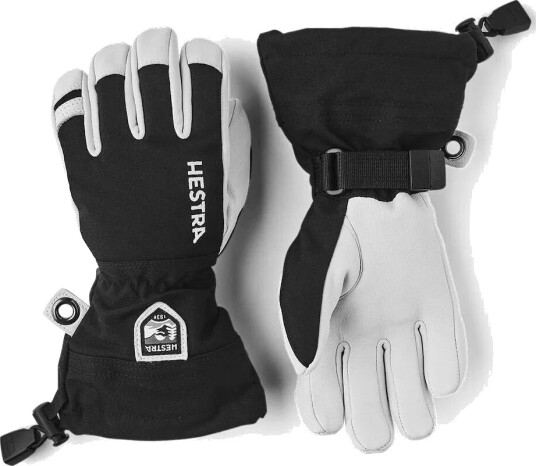 Hestra Army Leather Heli Ski, skihanske junior 5 Svart