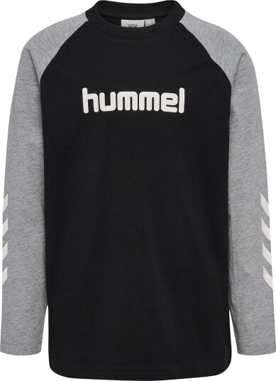 Hummel Genser hmlJR Logo Svart/Grey Melange Hummel 4 år (104) T skjorte Grå