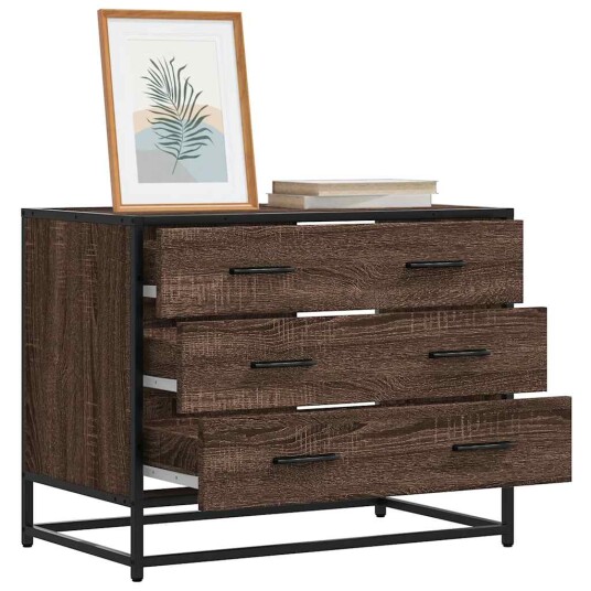  Kommode brun eik 70x41x56 cm konstruert tre 8721102841378