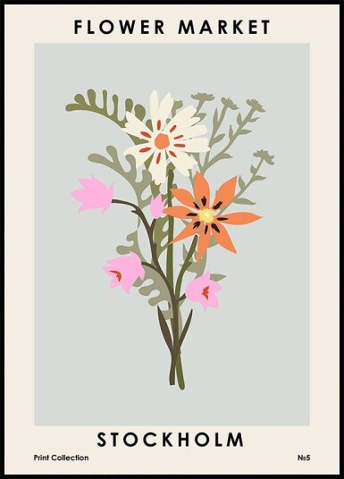 Flower Market Stockholm Plakat Plakat / 50x70cm