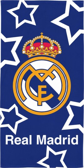 Licens Real Madrid badehåndkle 100% bomull Badehåndkle 70x140 cm Stjerner Licens Real Madrid badehåndkle 100% bomull Badehåndkle 70x140 cm Stjerner