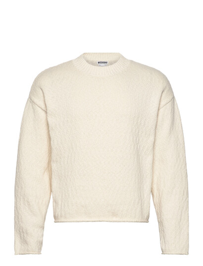 Weekday Relaxed Knitted Cotton Sweater Cream M