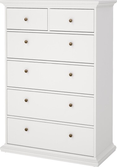 Paris Kommode med 6 skuffer 96x48x140 cm