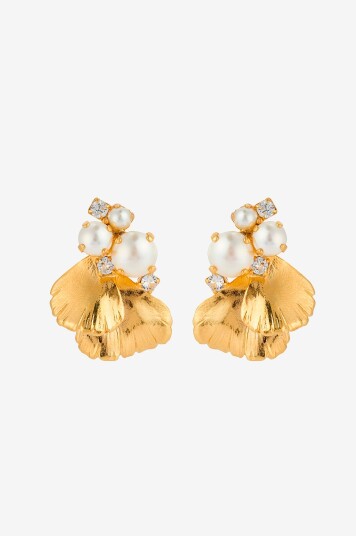 Caroline Svedbom Øreringer Lumi Pearl Earringsgold Gull