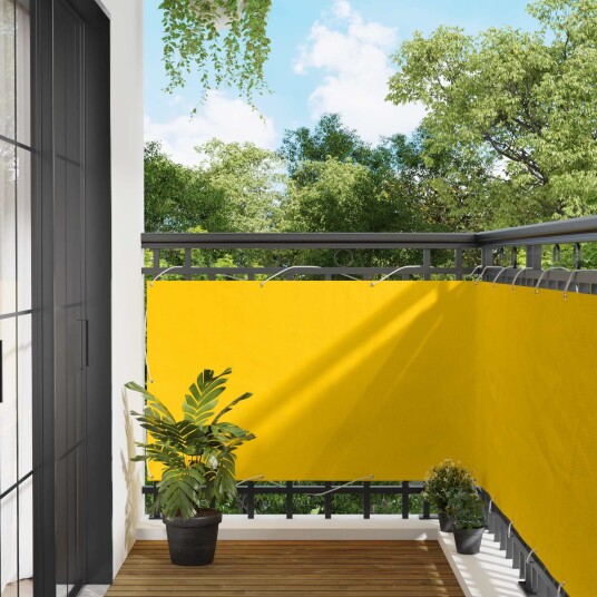 vidaXL Balkong Skjerm Gul 100 x 400 cm Oxford Stoff